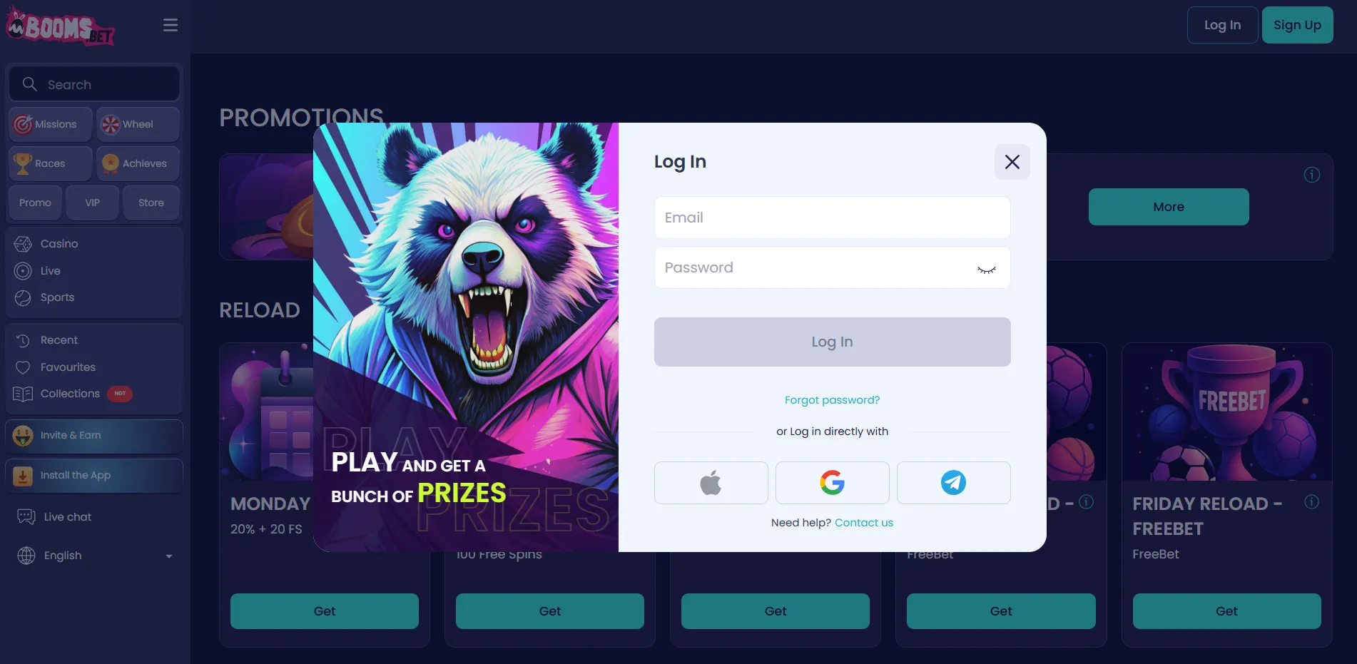 Hoe werkt Booms Bet login op de officiële site